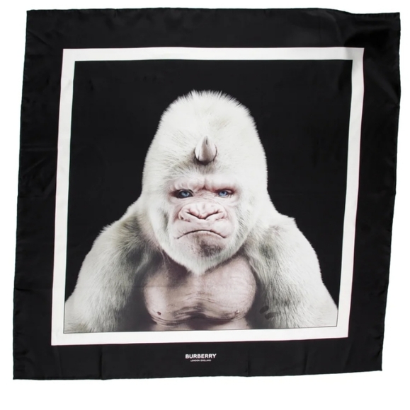Burberry gorilla silk printed scarf - Picture 3 of 7